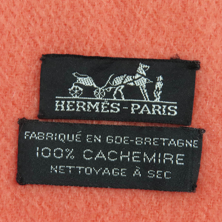 非常に良い HERMES スカーフ 特大 ストール/ショール コーラルピンク系 カシミア