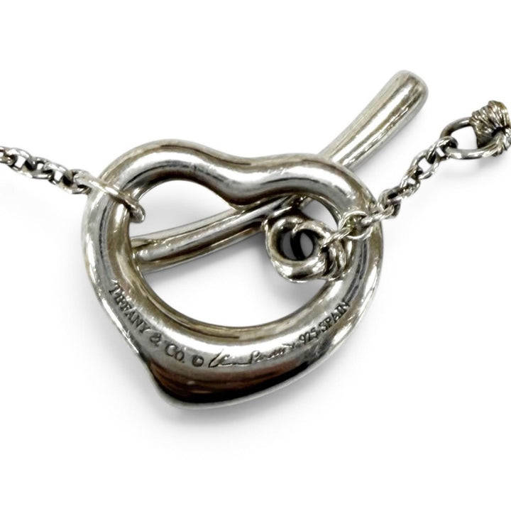 Great TIFFANY&Co. bracelet El Saperetti Open heart white Freshwater pearl Women