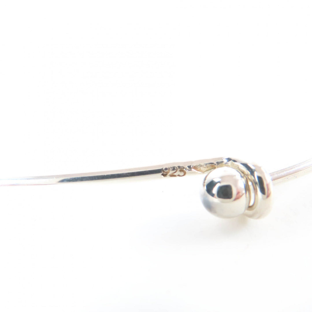 Excellent CHANEL Necklace Camellia logo choker Silver 925 Women