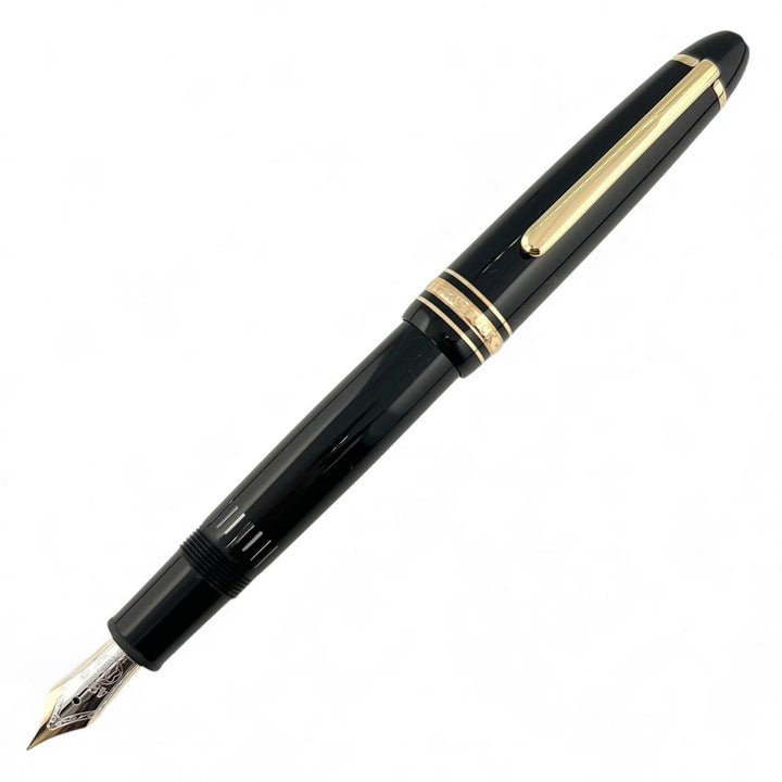 Excellent MONTBLANC fountain pen Meisterstückle Grand white star black 14K mens