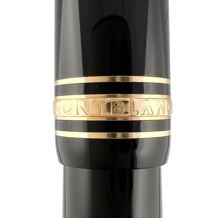 Excellent MONTBLANC fountain pen Meisterstückle Grand white star black 14K mens