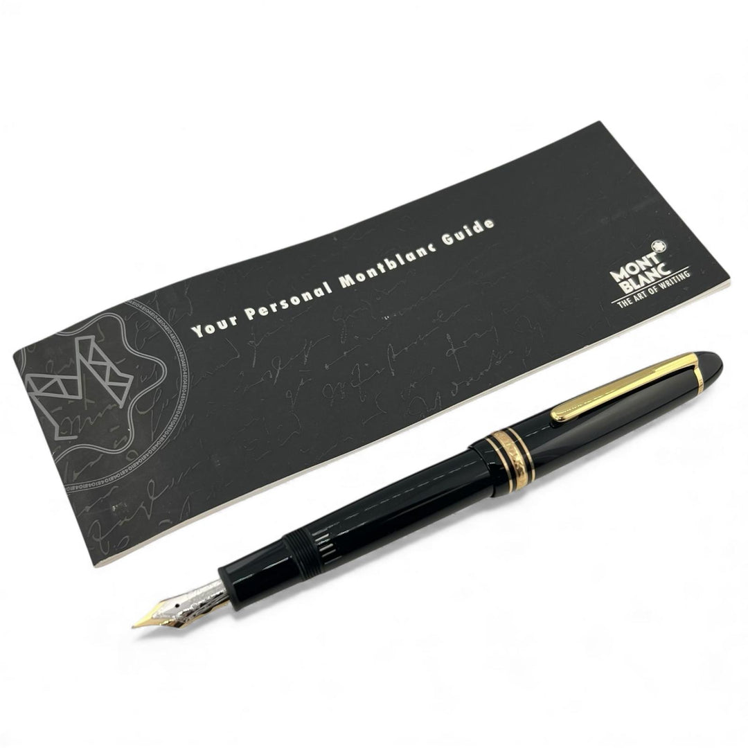Excellent MONTBLANC fountain pen Meisterstückle Grand white star black 14K mens