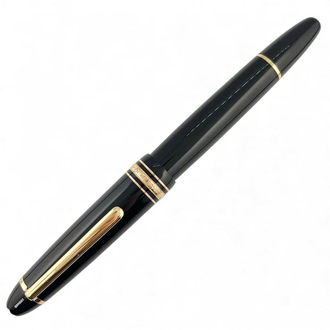 Excellent MONTBLANC fountain pen Meisterstückle Grand white star black 14K mens
