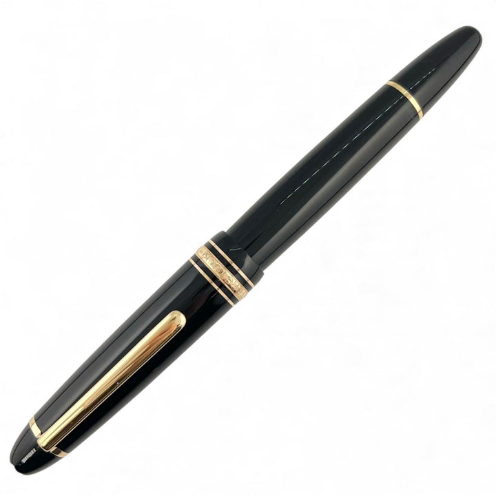 Excellent MONTBLANC fountain pen Meisterstückle Grand white star black 14K mens