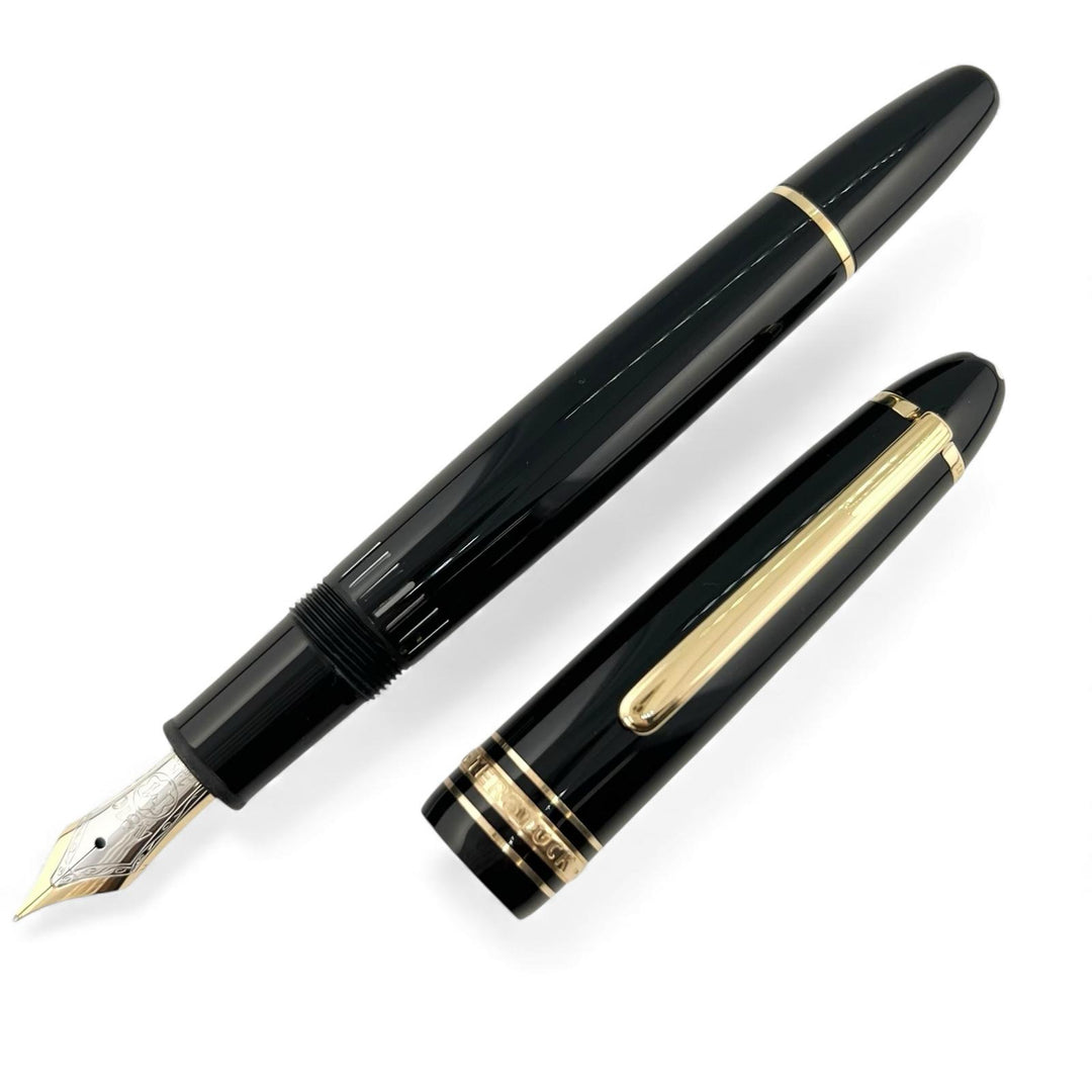 Excellent MONTBLANC fountain pen Meisterstückle Grand white star black 14K mens