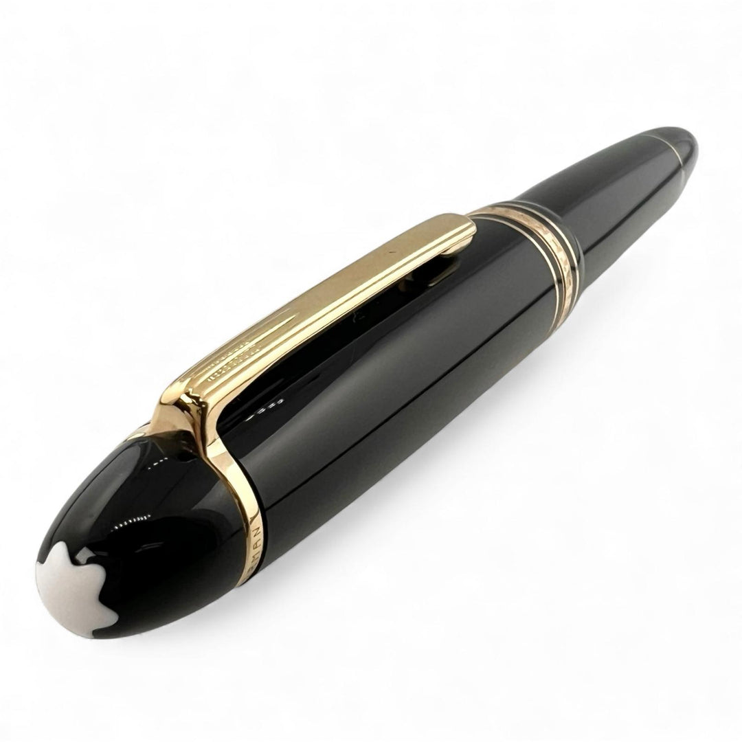 Excellent MONTBLANC fountain pen Meisterstückle Grand white star black 14K mens