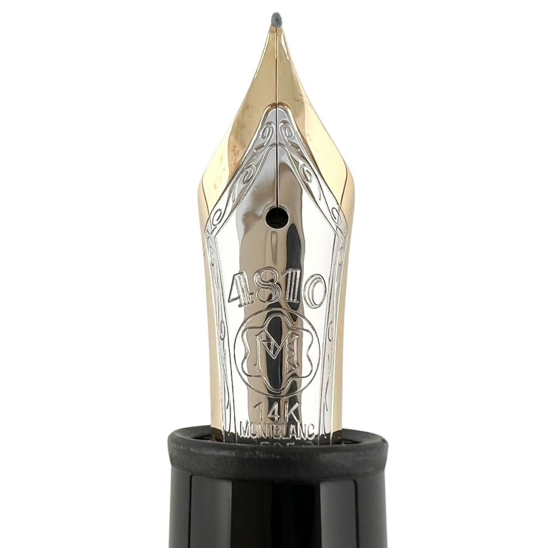 Excellent MONTBLANC fountain pen Meisterstückle Grand white star black 14K mens