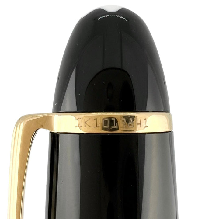 Excellent MONTBLANC fountain pen Meisterstückle Grand white star black 14K mens