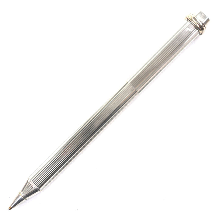 カルティエ ボールペン トリニティ ストライプ キャップスタイル シルバー AG925 メンズ