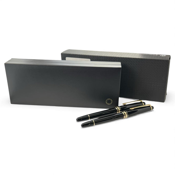 Excellent MONTBLANC fountain pen Meisterstück Classic Two set black 14K mens