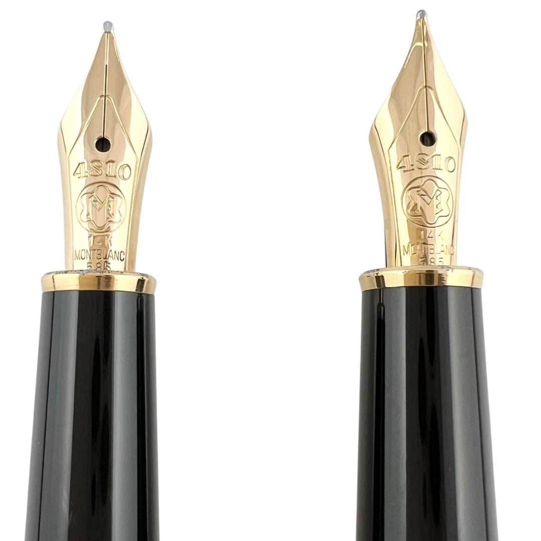 Excellent MONTBLANC fountain pen Meisterstück Classic Two set black 14K mens