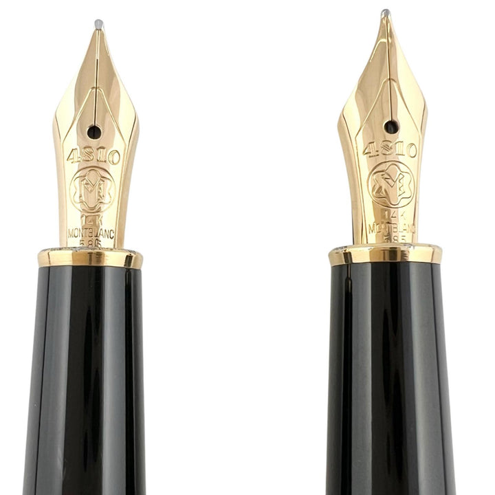 Excellent MONTBLANC fountain pen Meisterstück Classic Two set black 14K mens