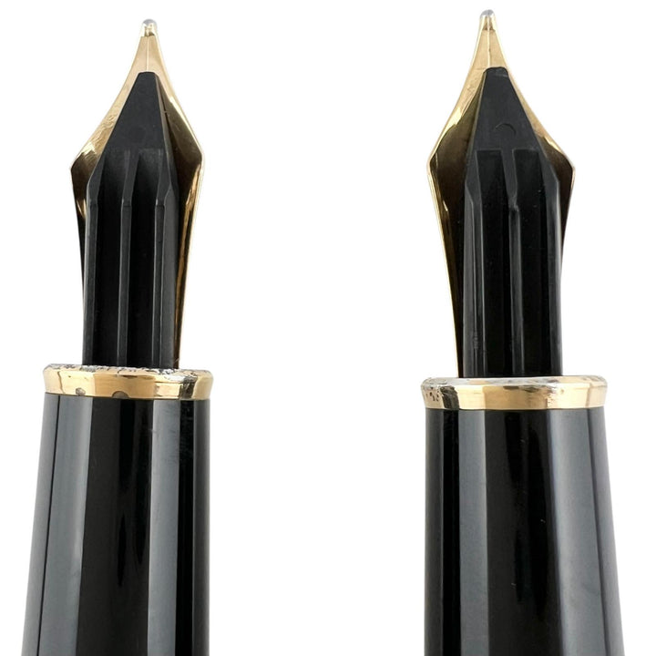 Excellent MONTBLANC fountain pen Meisterstück Classic Two set black 14K mens