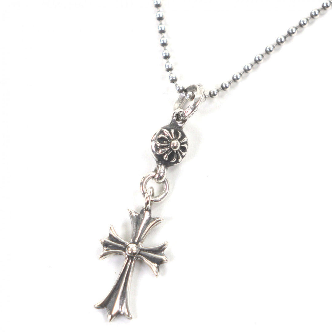 Excellent CHROME HEARTS Necklace 1 Ball Tiny Cross Silver 925 mens
