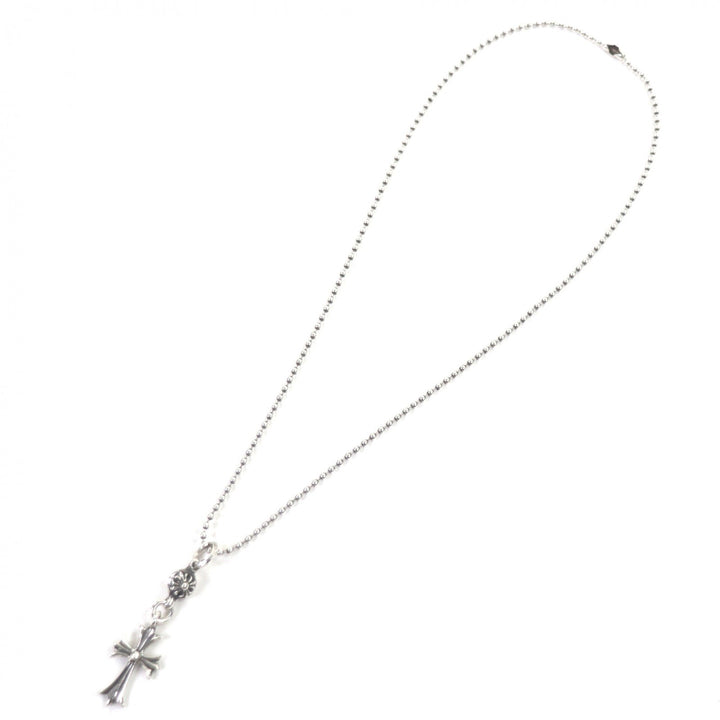 Excellent CHROME HEARTS Necklace 1 Ball Tiny Cross Silver 925 mens