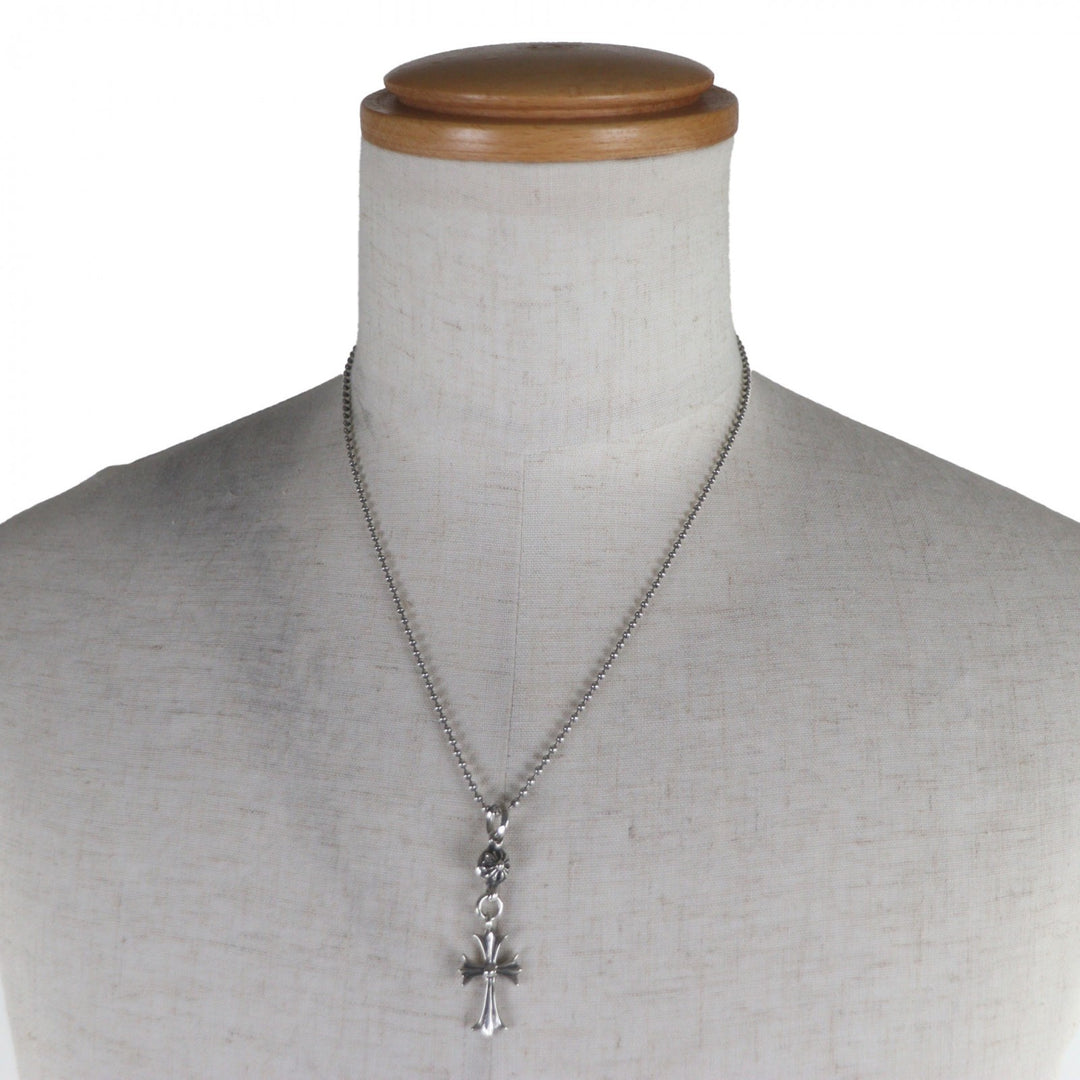 Excellent CHROME HEARTS Necklace 1 Ball Tiny Cross Silver 925 mens