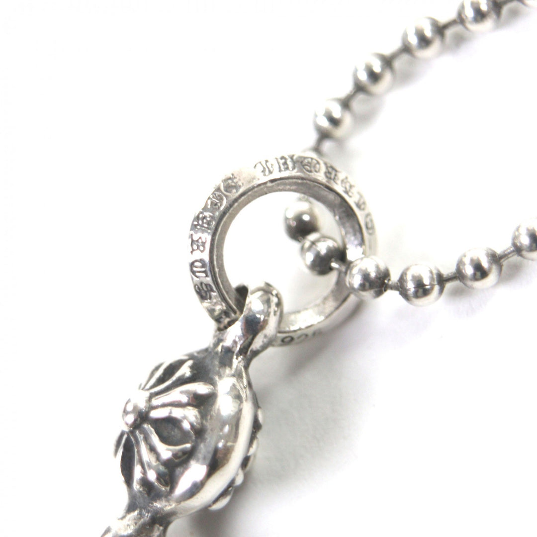 Excellent CHROME HEARTS Necklace 1 Ball Tiny Cross Silver 925 mens
