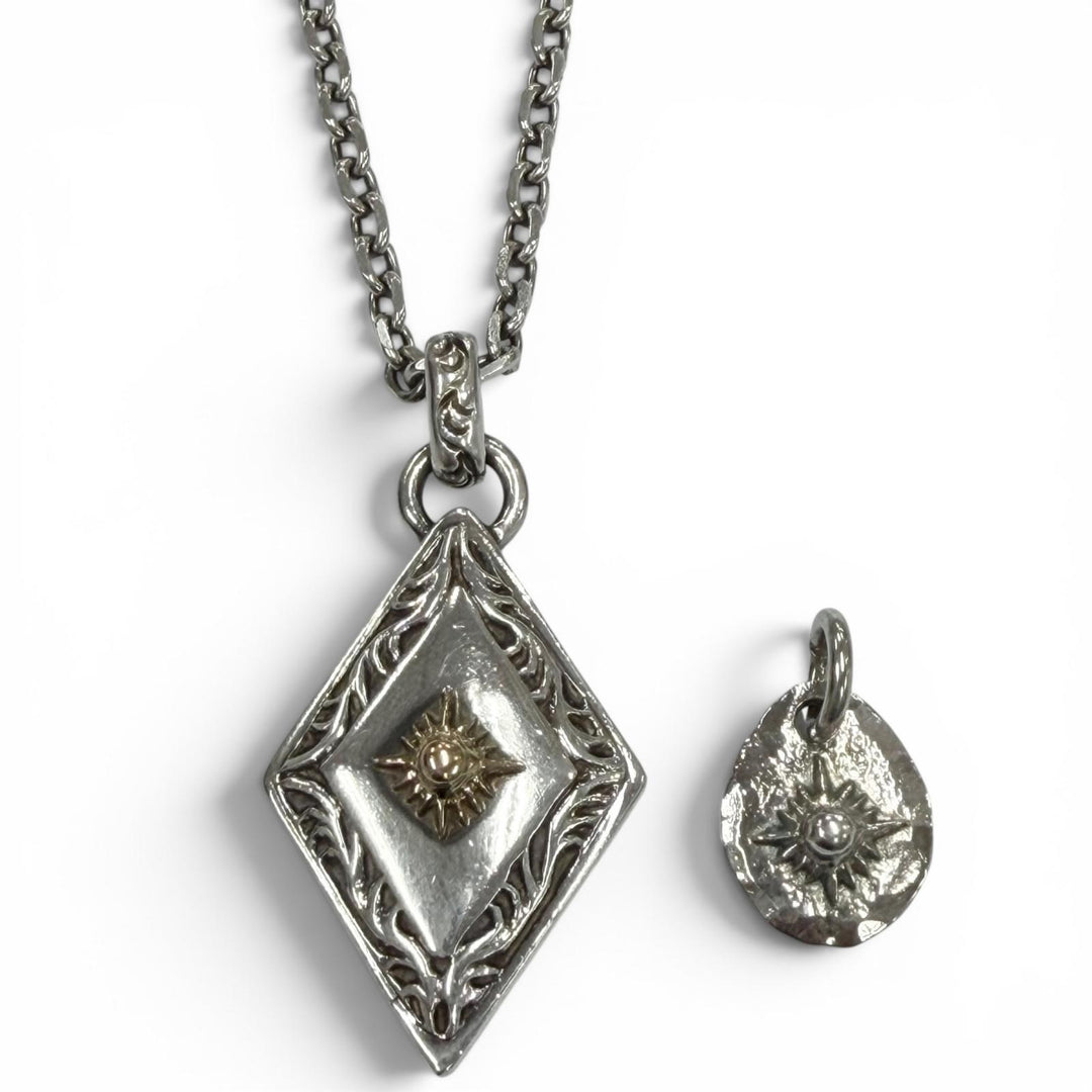 Great ARIZONA FREEDOM Necklace Combination Pendant Top 2-Piece Set Silver