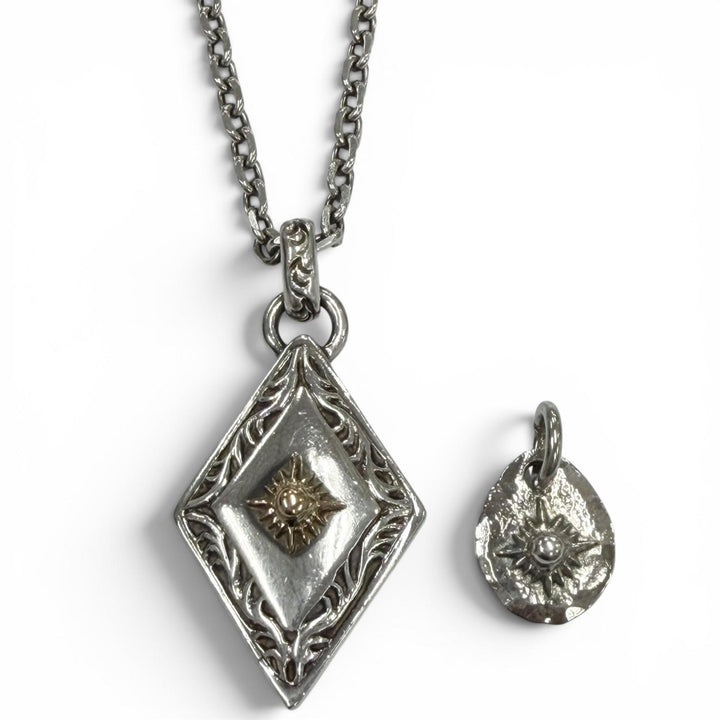 Great ARIZONA FREEDOM Necklace Combination Pendant Top 2-Piece Set Silver