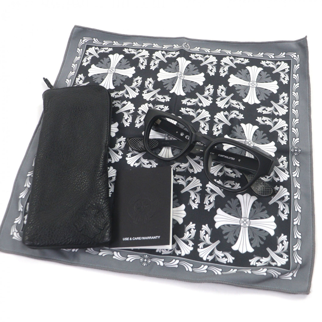 Great CHROME HEARTS Glasses CUNTVOLUTED Dagger Decoration Matt black mens