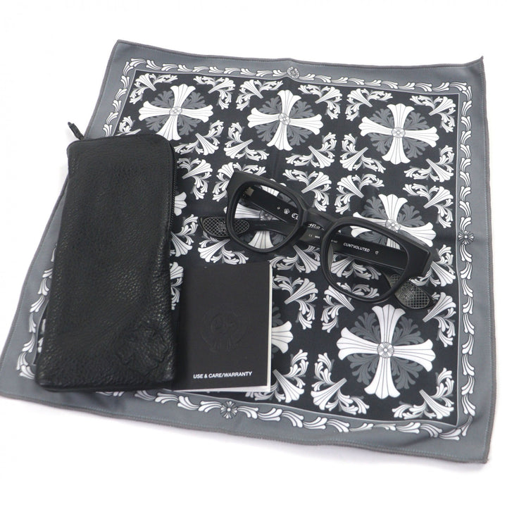 Great CHROME HEARTS Glasses CUNTVOLUTED Dagger Decoration Matt black mens