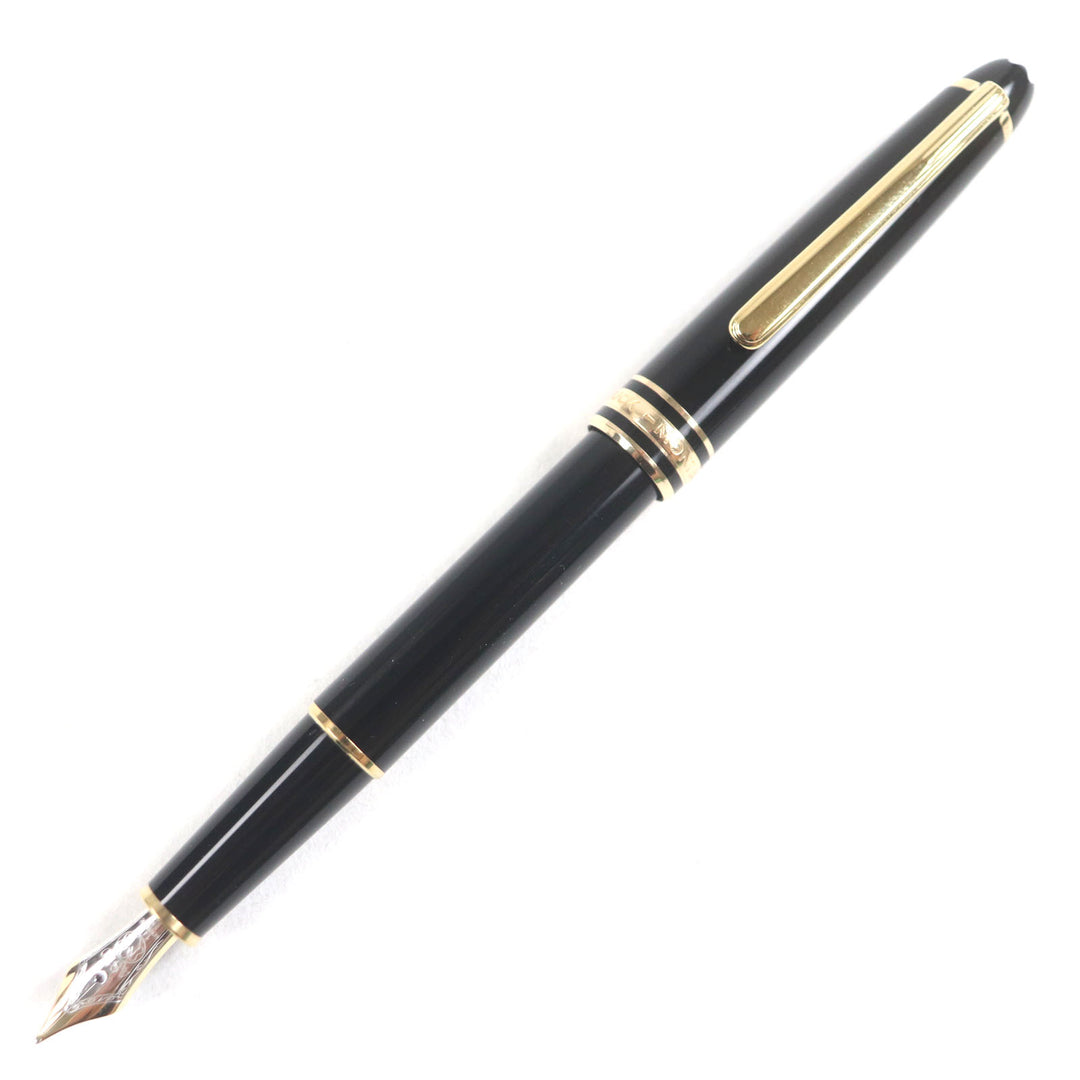 Great MONTBLANC fountain pen Meisterstck white star Black gold 14K mens