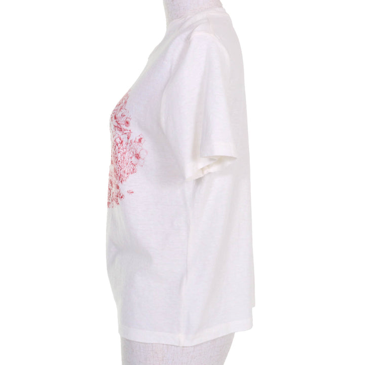 Excellent ChristianDior Shortsleeve T-shirt off white cotton Women L 153T12DA454