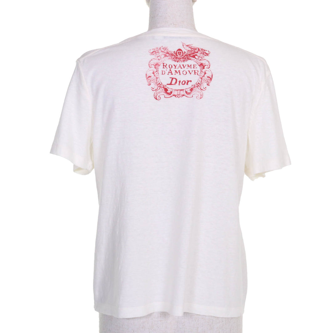クリスチャンディオール 半袖Tシャツ オフホワイト コットン レディース L 153T12DA454 美品