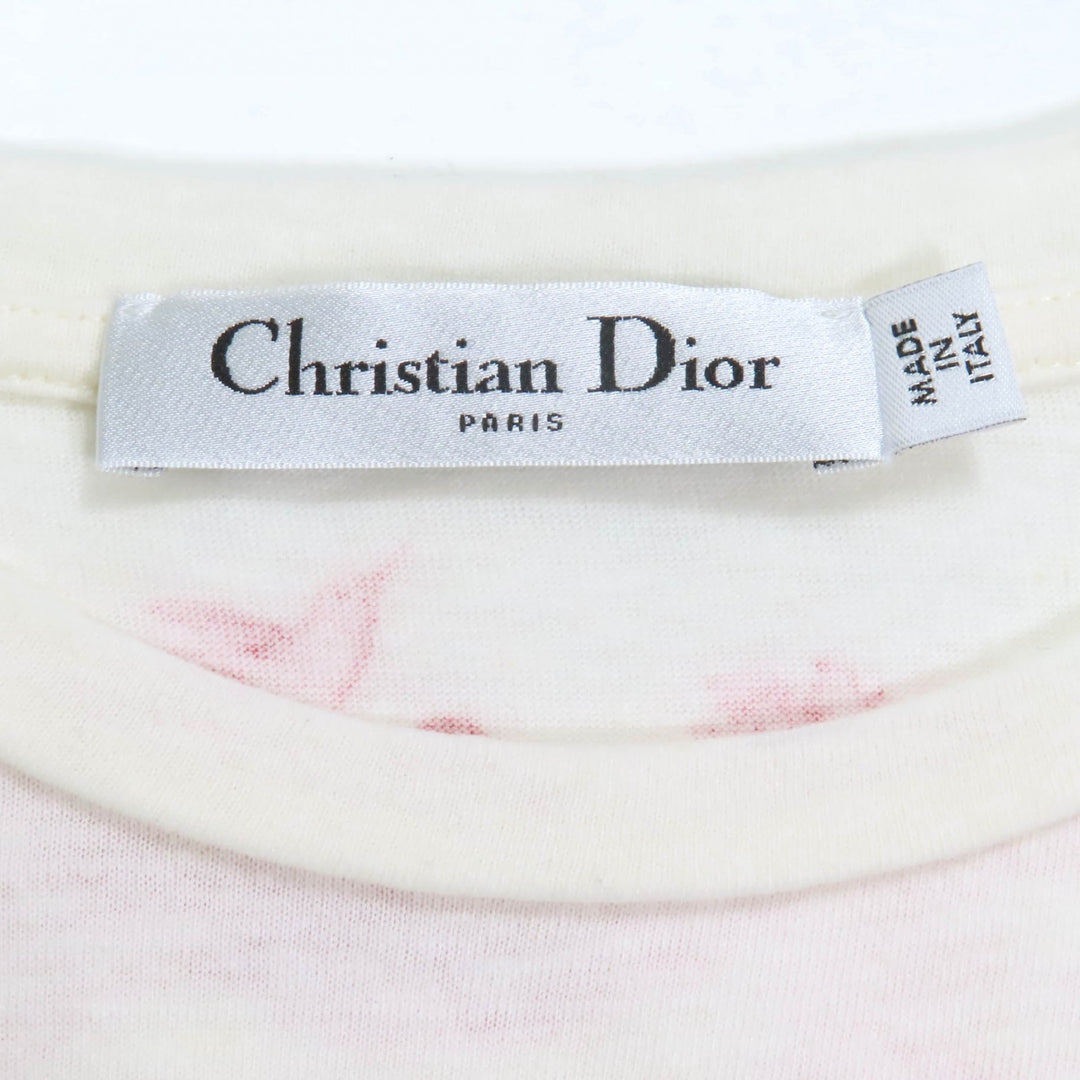 Excellent ChristianDior Shortsleeve T-shirt off white cotton Women L 153T12DA454