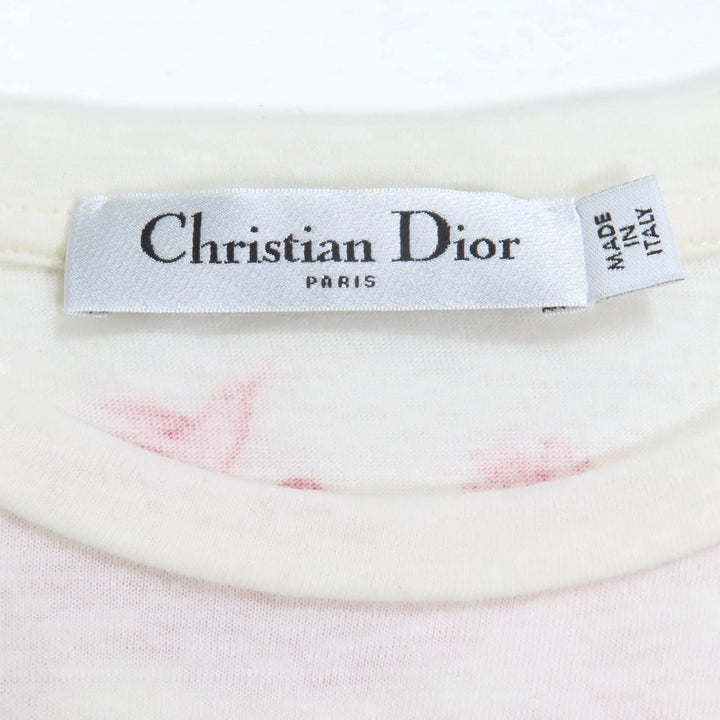 Excellent ChristianDior Shortsleeve T-shirt off white cotton Women L 153T12DA454