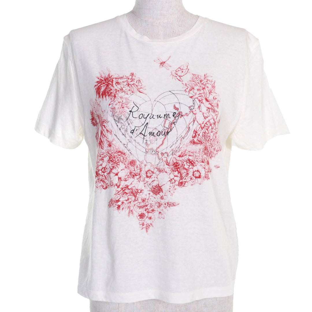 クリスチャンディオール 半袖Tシャツ オフホワイト コットン レディース L 153T12DA454 美品