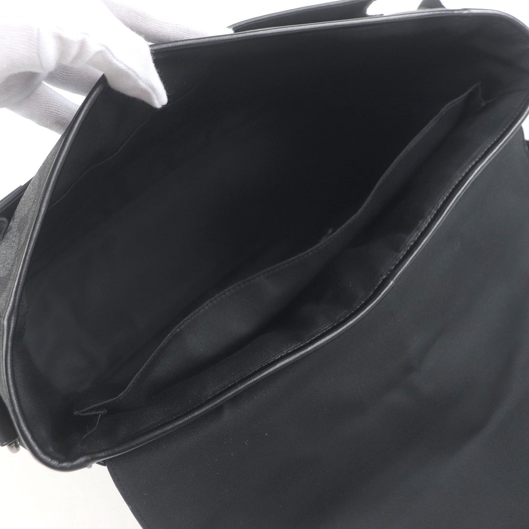 Great COACH Shoulder Bag Signature Truck Messenger Bag black leather mens C2793