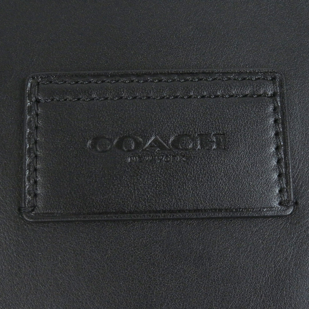 素晴らしいCOACHショルダーバッグシグネチャートラックメッセンジャーバッグブラックレザーメンズC2793