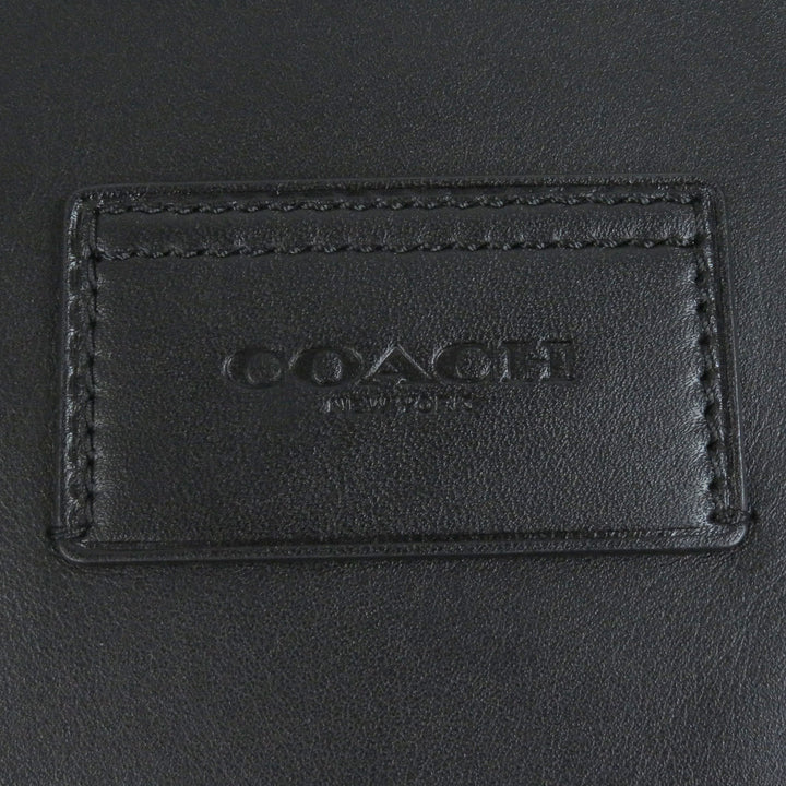 素晴らしいCOACHショルダーバッグシグネチャートラックメッセンジャーバッグブラックレザーメンズC2793