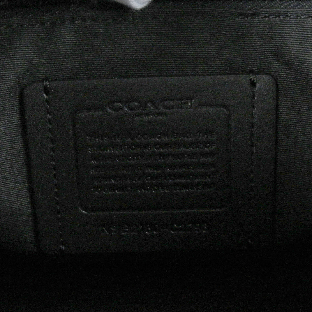 素晴らしいCOACHショルダーバッグシグネチャートラックメッセンジャーバッグブラックレザーメンズC2793