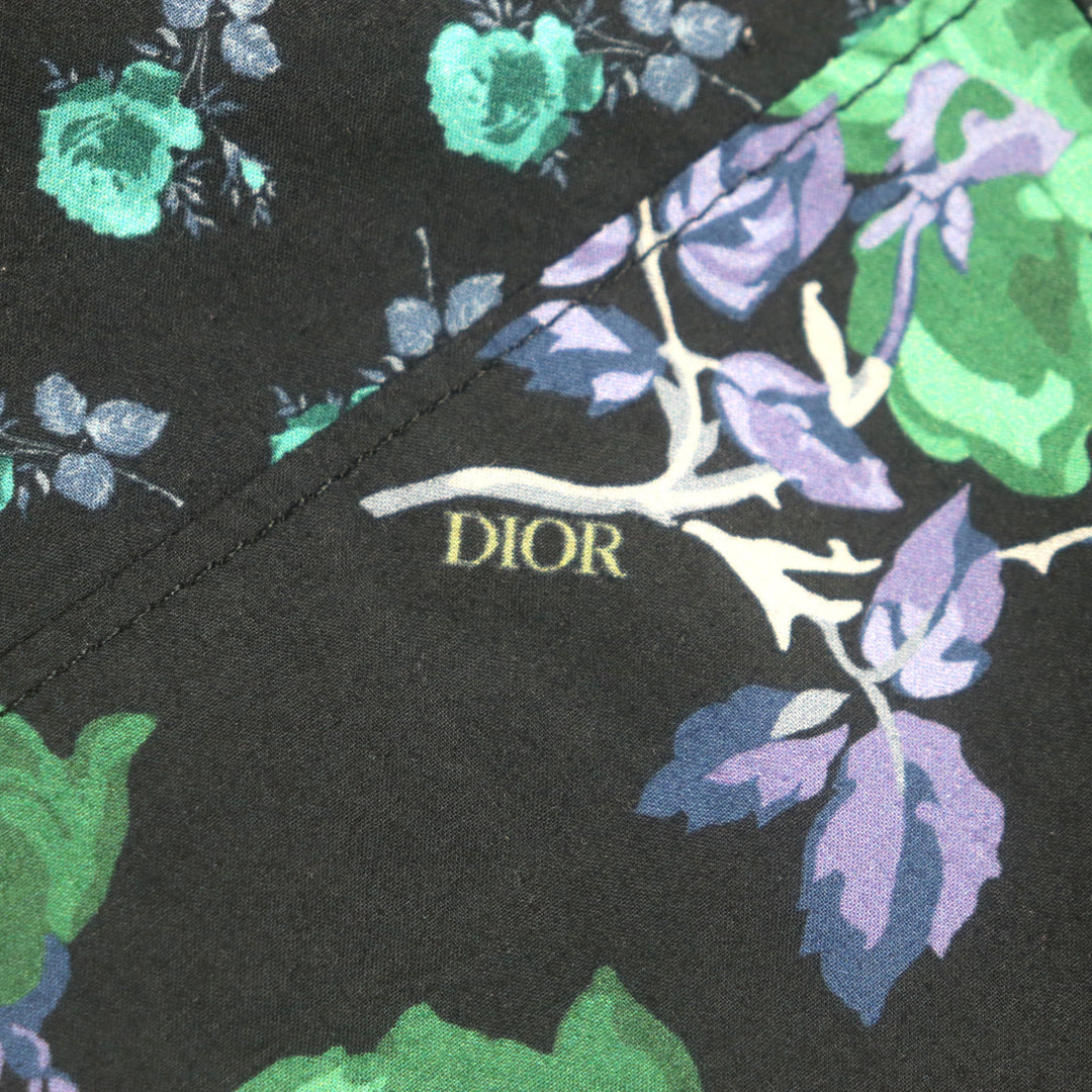 DIOR ショートパンツ 花柄 ショートパンツ ブラック グリーン コットン メンズ 48 293C170A5680 美品