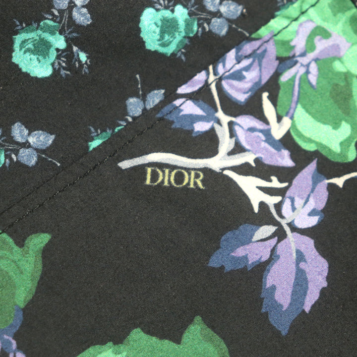 DIOR ショートパンツ 花柄 ショートパンツ ブラック グリーン コットン メンズ 48 293C170A5680 美品