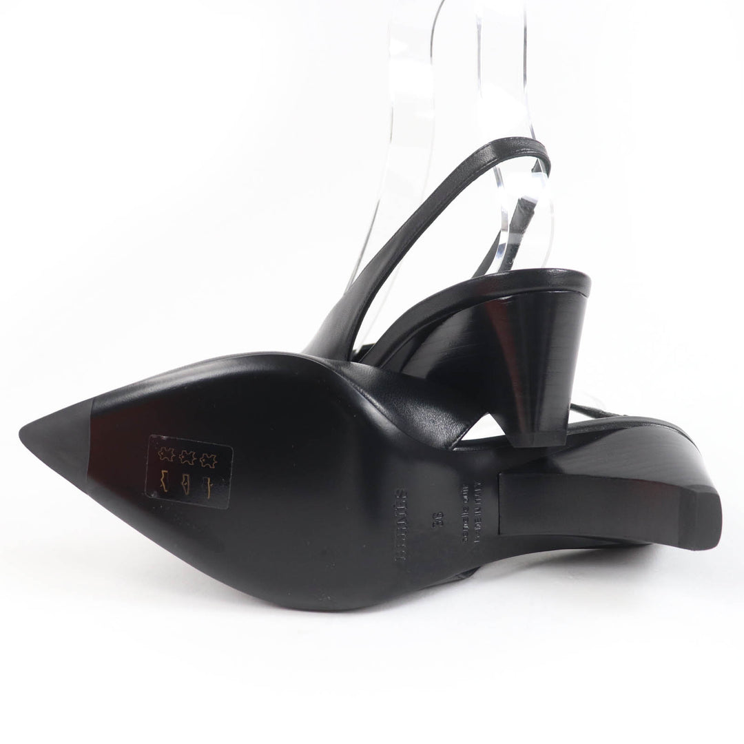 Pristine HERMES pumps Antim 55 leather slingbacks black Women 36