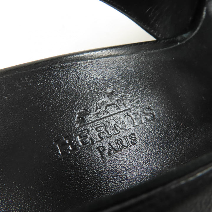 Pristine HERMES pumps Antim 55 leather slingbacks black Women 36