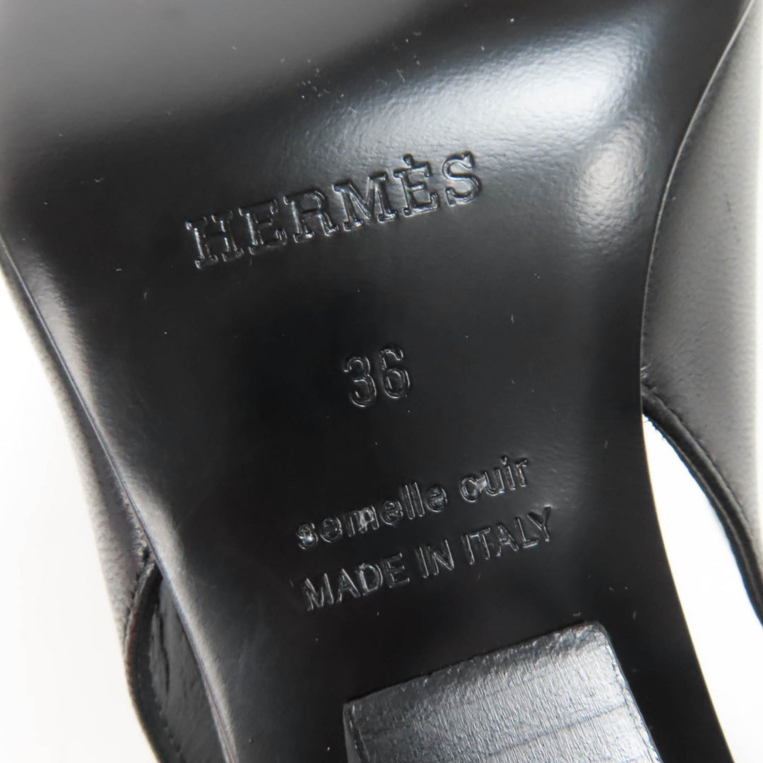 Pristine HERMES pumps Antim 55 leather slingbacks black Women 36