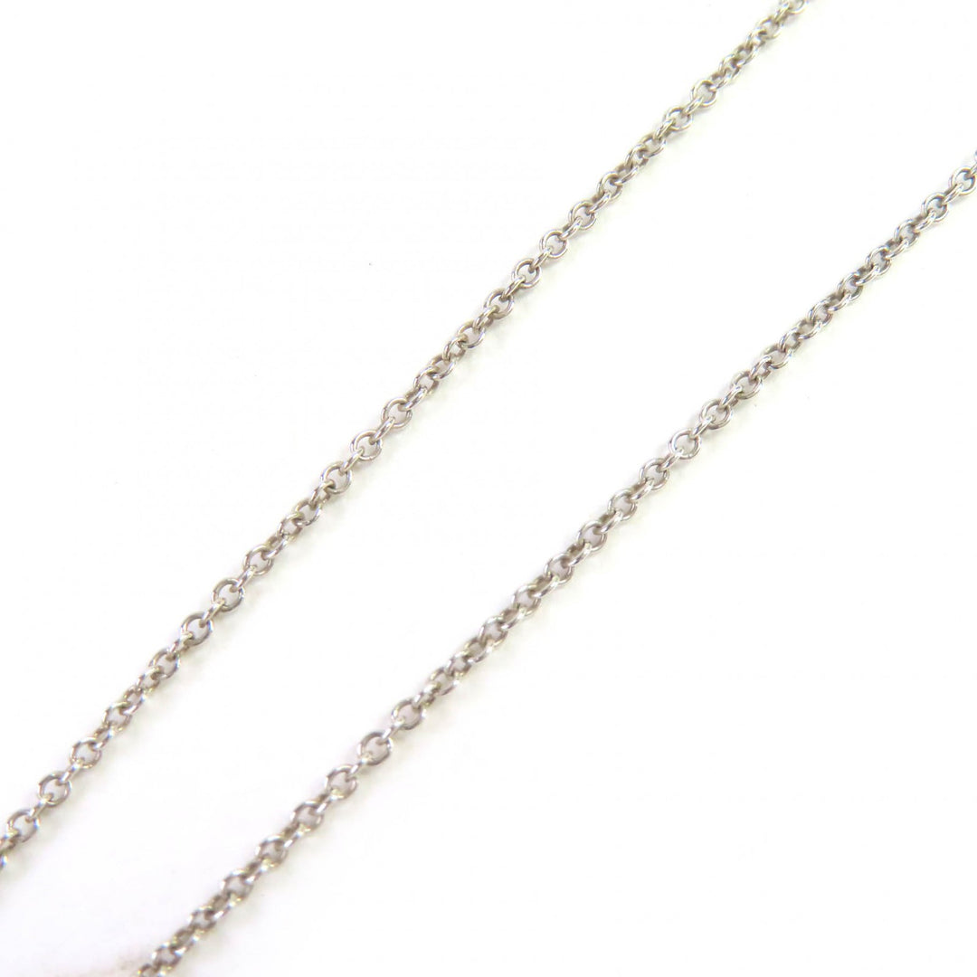 Great TIFFANY&Co. Necklace Open Heart Pendant 1P pink sapphire Silver SV925 Women
