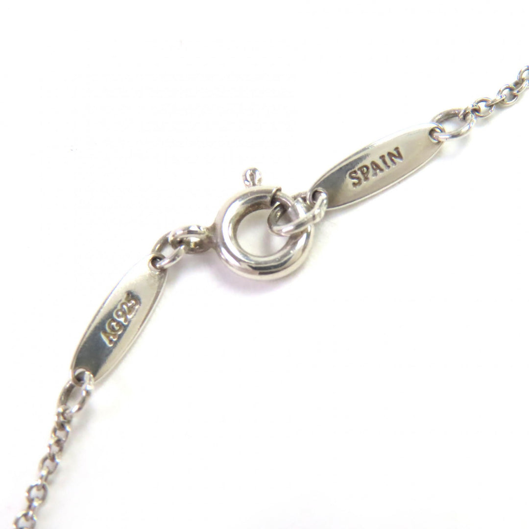 Great TIFFANY&Co. Necklace Open Heart Pendant 1P pink sapphire Silver SV925 Women