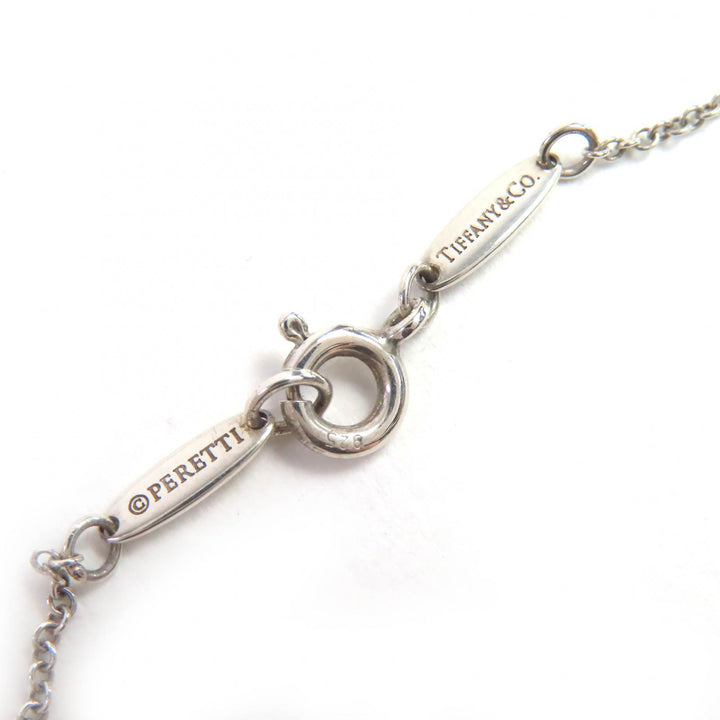 Great TIFFANY&Co. Necklace Open Heart Pendant 1P pink sapphire Silver SV925 Women