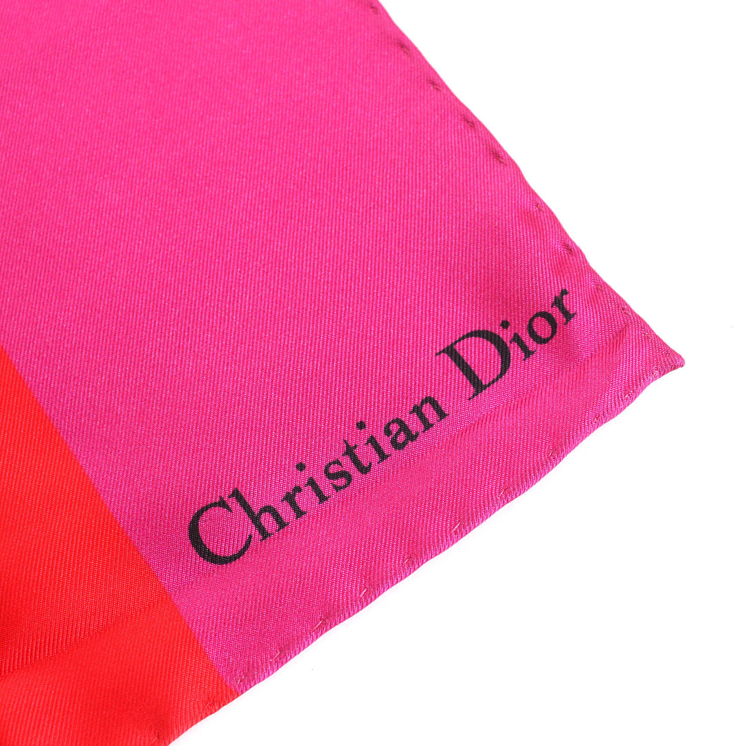 Pristine Christian Dior scarf D-Flower pop red blue pink silk Women 22FLP070I615