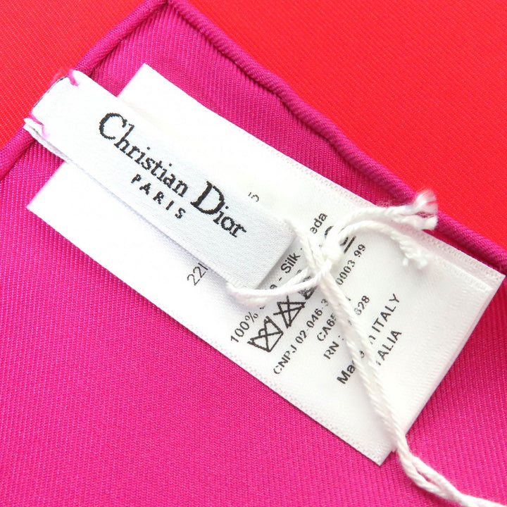 Pristine Christian Dior scarf D-Flower pop red blue pink silk Women 22FLP070I615