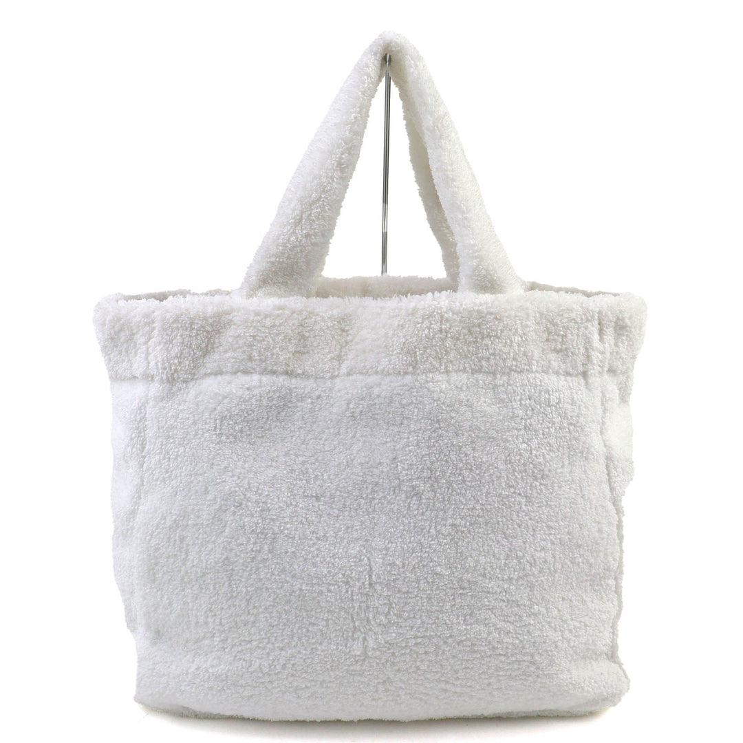 Great PRADA Tote Bag SPUGNA Triangle logo Soft terry Lettering Logo Pile 1BG130