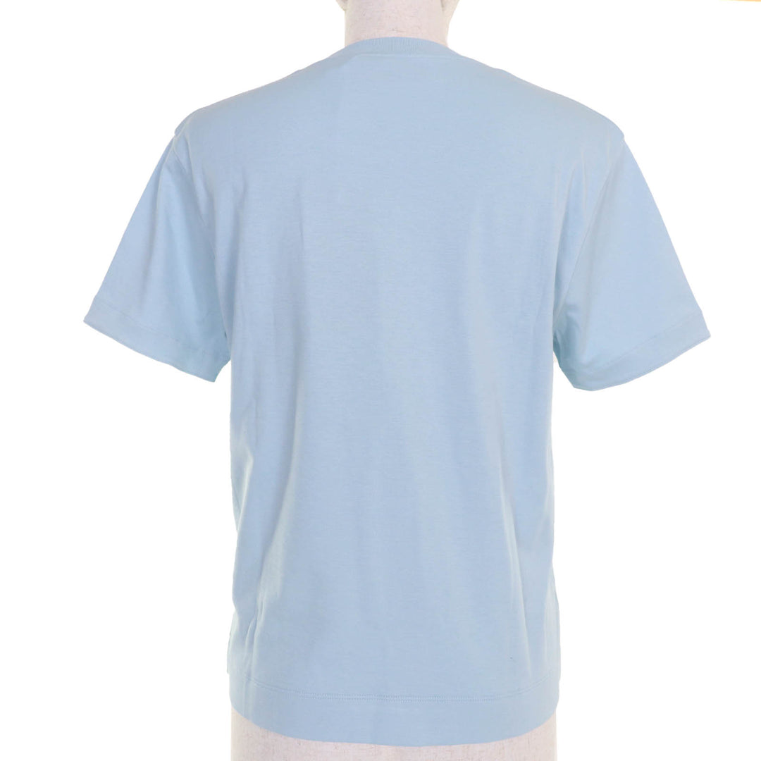 新品 GUCCI Tシャツ ロゴ刺繍 ライトブルー コットン レディース M 837965
