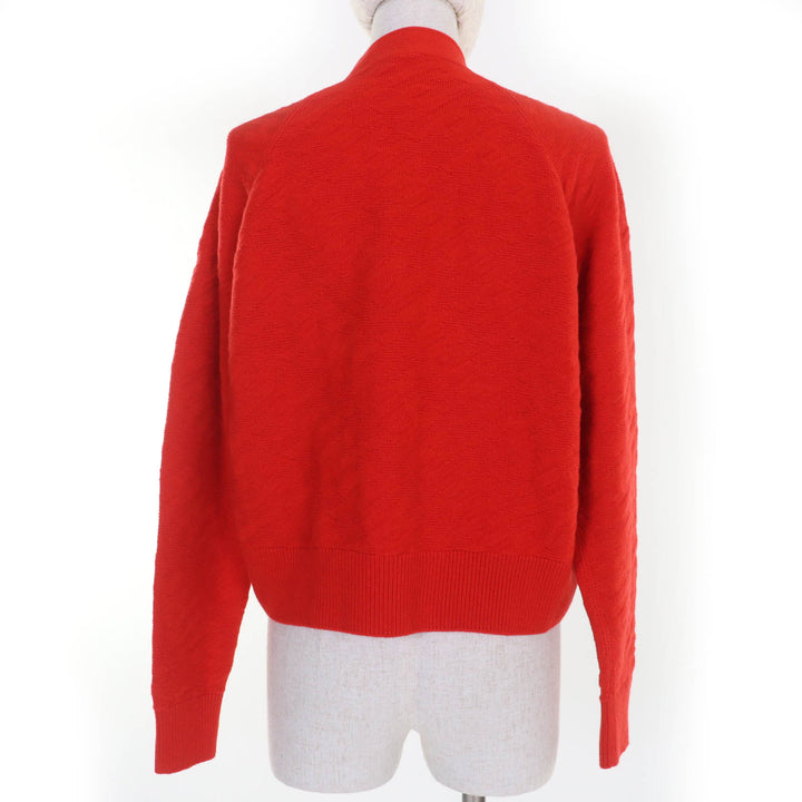 Excellent HERMES cardigan H motif Serie button long sleeve knit Red wool Women 36