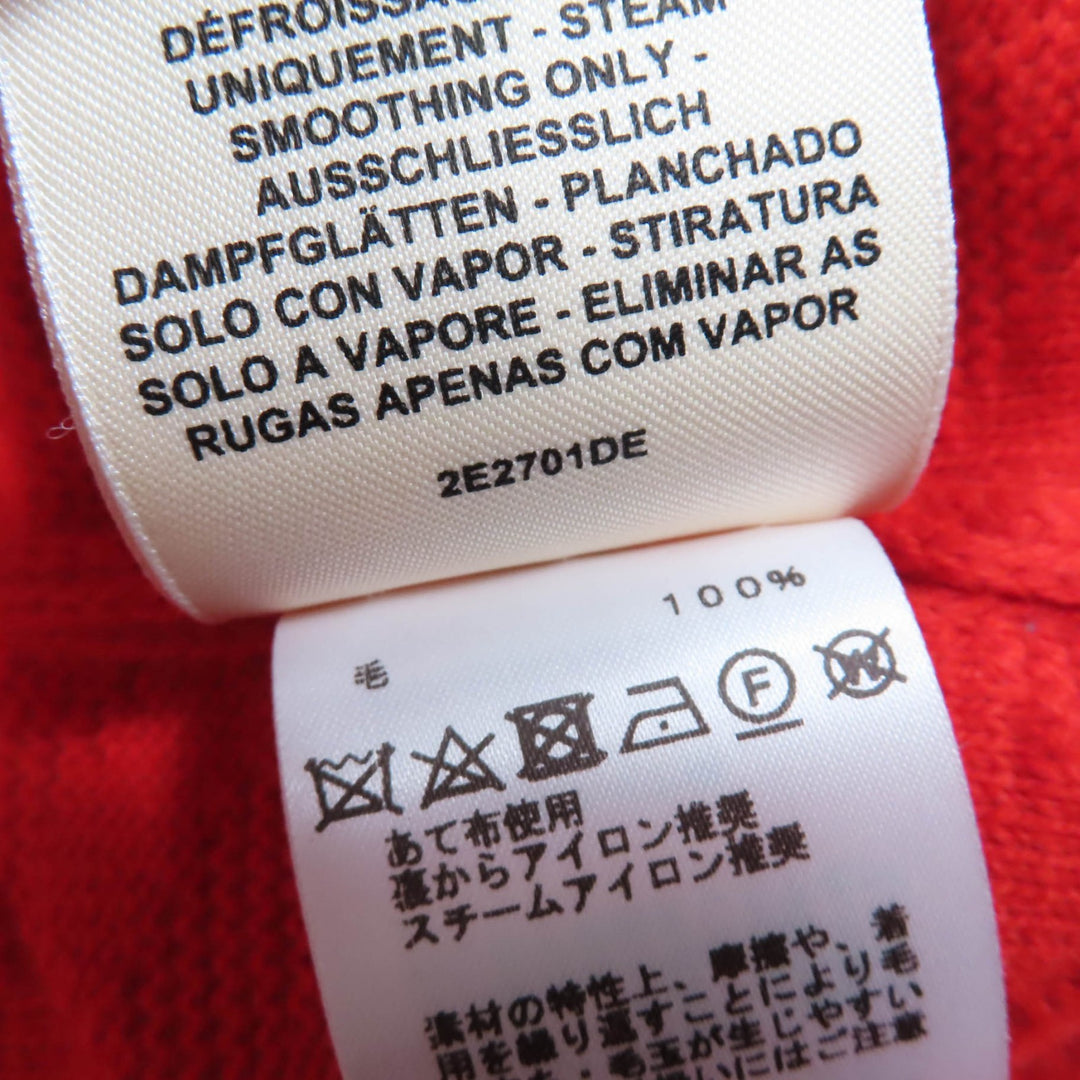 Excellent HERMES cardigan H motif Serie button long sleeve knit Red wool Women