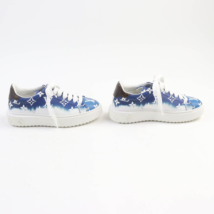Great LOUIS VUITTON sneakers LV Escal Monogram blue leather Women 34.5 CL1129